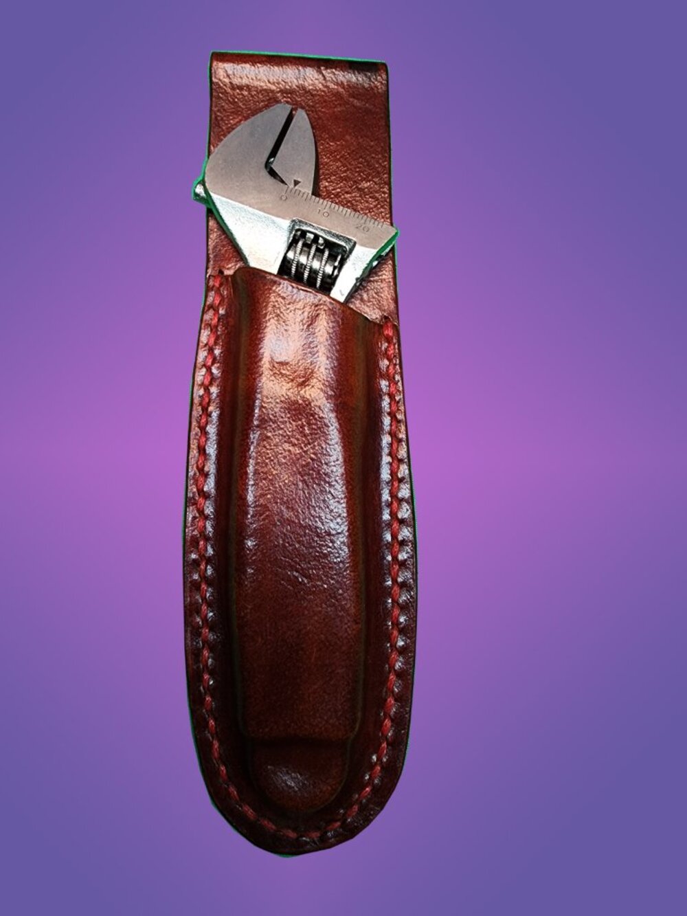 Handmade Leather Sheath with Mastercraft Crescent Wrench